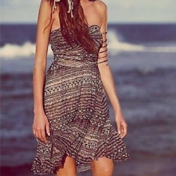 Free People Dresses & Skirts - [Free People] Tribal Aztec Print Strapless Dress